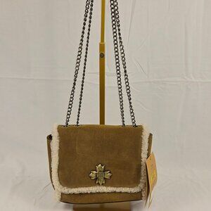 Patricia Nash Crossbody Bag – Tan Leather and Sherpa - NWT